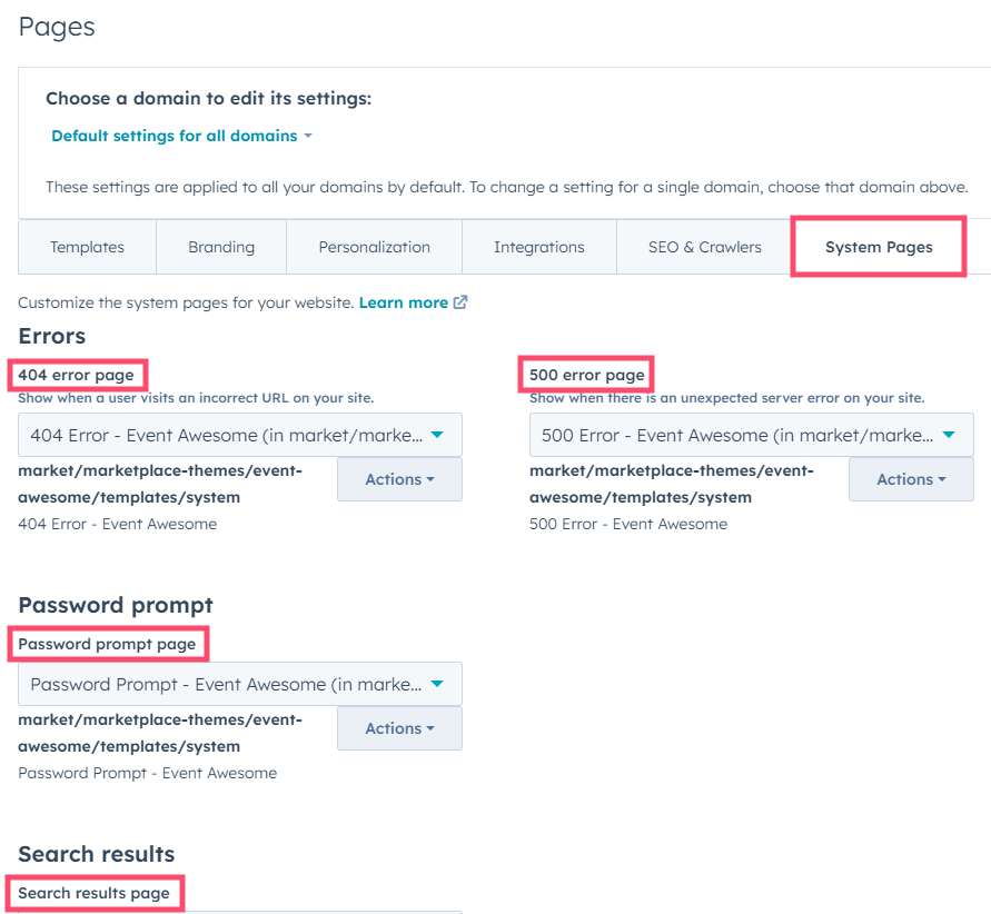 system-pages-setup-guide-event-awesome-theme-by-codkdops